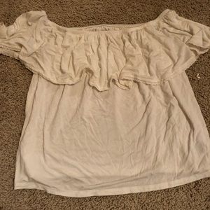 white off the shoulder shirt from american eagle